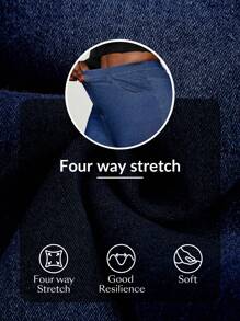 Flexra Pantalones informales de mezclilla elástica de punto talla grande con elástico