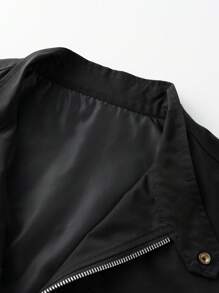 Manfinity Homme Chaqueta y ropa de abrigo casual minimalista de unicolor con bolsillo con cremallera frontal para hombres