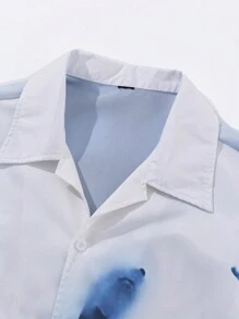 ROMWE MEN Street Life Camisa de diseño minimalista casual para hombres, para uso diario - Multicolor - Ver 3