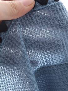 DAZY 夏季新款休闲优雅日期花卉装饰纽扣前T恤女式学院风上衣