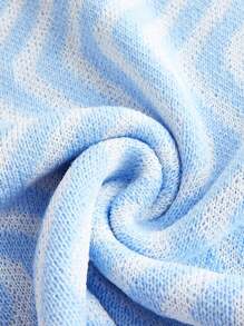 Skyraze Chaleco de punto suelto de cuello redondo y sin mangas con contraste de color ondulado para mujer