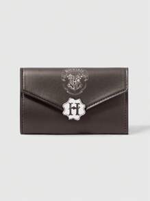 Harry Potter | ROMWE Fashionable Hogwarts Pattern Compact Souvenir Card Holder For Women Wallet Mini Wallet Purse Wallet Card Wallet - Khaki - View 1