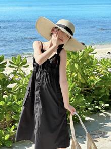 DAZY Tween Girls Sleeveless Woven Spring/Summer Dress, Tween Girl Fall Clothes - Black and White - View 8