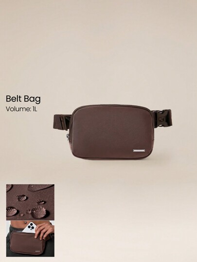 GLOWMODE 1L Zipper Everywhere Belt Bag Water Repellent Waist Crossbody Bags With Adjustable Strap Fall Winter