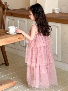 DAZY Young Girl Minimalist Fashion Casual Daily Dress,Girls Summer Outfits - Pink - View 5