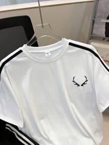 SHEIN 2pcs Set Teen Boy's Casual Versatile Small Logo Print Design Round Neck Short Sleeve T-Shirt And Shorts Set; Spring Wear; Teen Boys' Clothing; Teen Boy' Jackets, Spring Back To School