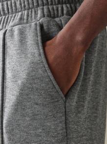 SUMWON Heathered Performance Athletic Sweatpants Jogger Style Gym Training Track Pants Tapered Fit With Side Pockets Comfort Elastic Waist For Running Workouts Active Wear - Dark Grey - View 5