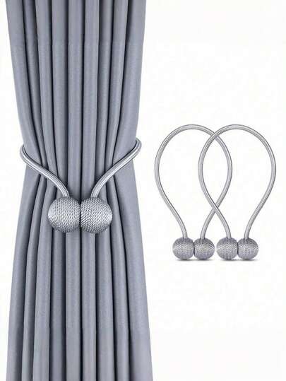 SHEIN 1/2 pezzi di fermatende magnetici, fibbia magnetica intrecciata per tenere fermate tende e drappeggi, decorazione per la casa semplice ed elegante