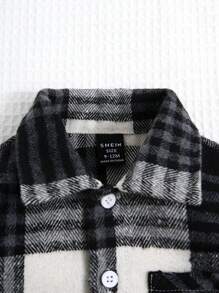 Infant Boys 2pcs/Set Casual Loose Plaid Shirt & Loose Ripped Tapered Jeans Pants, Simple Fashion Versatile Design For Daily Wear