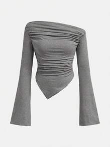 Girlism Teenager Mädchen 2-teiliges Set aus Lässig Plissee Langarm Trikot Top und Schlaghose für Zuhause und draußen, Reise Outfit Flughafen
