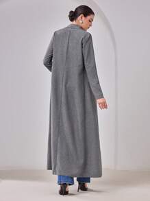 Al Najma 女士简约时尚阿拉伯长袍、休闲及日常服装 - 灰色 - 查看 3