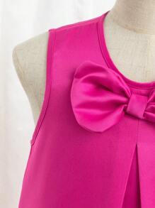 Abito smanicato da ragazza pre-adolescente con decorazione farfalla, abito bianco in stile da principessa con fiori 3D a un pezzo - Bianco - Visualizzare 3