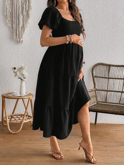 Cheriluna Maternity 极简休闲方领孕妇装，简约时尚，适合日常穿着