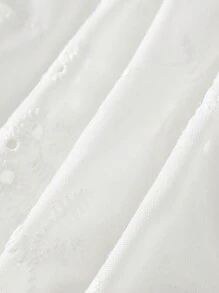 Souflis Souflis 女婴公主风无袖连体衣连衣裙，黑白花卉刺绣，适合夏季穿着 - 白色 - 查看 3