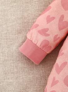 Cozy Pixies Newborn Baby Girl Cute Heart Pattern Knitted Soft Round Neck Long Sleeve Romper With Pants, Valentine's Day Outfit, Valentine's Gift