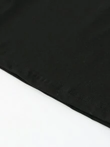 Kaos Lengan Pendek Anak Perempuan Kasual Modis Kreatif Sederhana dengan Motif Huruf Grafis - Hitam - View 5