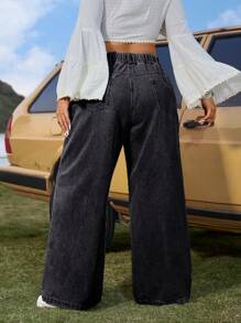 Breezaya Jeansy Baggy Plus Size, proste, swobodne i modne do noszenia na co dzień