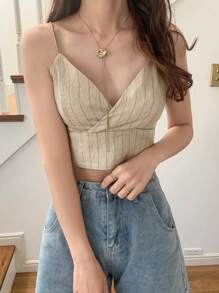 FRIFUL Conjunto de 2 piezas: Top tipo camiseta holgado casual y camisa a rayas de lino para mujer