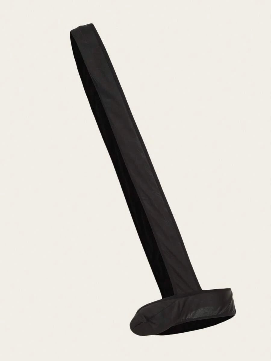 全新男士纯色斜肩开裆连体裤，性感丁字裤内衣 - 黑色 - 查看 1