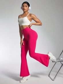 SHEIN Sports Solid Color Sports Pants, Casual And Fashionable For Daily Wear - Hot Pink - View 3
