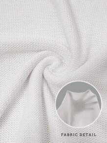 EMERY ROSE Women Color Block Neck & Cuff Crew Neck Knit Cardigan Vest - White - View 3