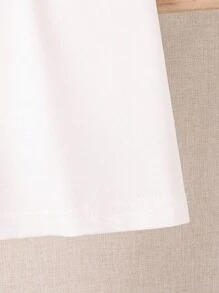 SHEIN Young Girl Cute Puppy Printed All-Match Round Neck Short Sleeve T-Shirt, Versatile - White - View 4