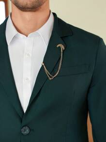 Manfinity Bizformal Conjunto de chaqueta y pantalón de vestir de unicolor de manga larga para hombre Manfinity Bizformal, regalo para el novio