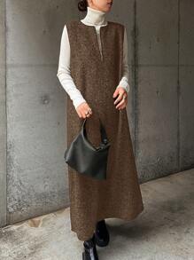 FRIFUL Women Casual Sleeveless Dress, Autumn/Winter