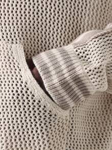 SUMWON Chunky Knit Oversized Hoodie Pullover With Centre Pocket, Cozy Winter Sweater, Casual Loungewear, Perfect For Layering And Weekend Comfort - Apricot - View 4