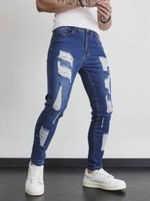 Manfinity LEGND Jeans de mezclilla casual y sencilla para uso diario para hombres - Lavado ligero - Ver 7