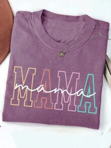 INAWLY Comfort Colors® Mom Shirt, Mother's Day Gift From Daughter, Mom T-Shirt, Birthday Gift, Baby Christening Gift, Maternity Gift For Women - Red Violet - View 3