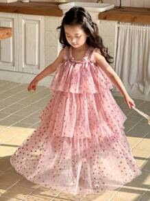 DAZY Young Girl Minimalist Fashion Casual Daily Dress,Girls Summer Outfits - Pink - View 2