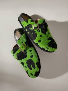 Solecia Women Cow Pattern Buckle Design Casual Fashion Flat Loafers Spring Shoes Spring Break Easter