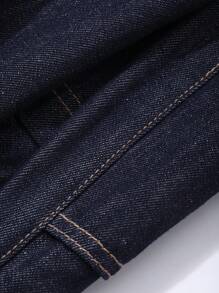 Dazy Plus Quần Jeans Ống Rộng Rộng Màu Sẫm, Dùng Cho Mọi Mùa - Rửa tối - Xem 3