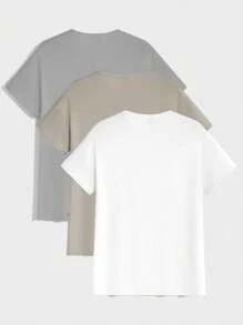 EURMUSE 100% Cotton Men Multiple Pack Fitted Round Neck All-Match T-Shirt, Summer Basic Tee - Multicolor - View 2