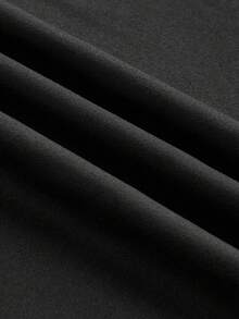 ROMWE Grunge Punk Vintage American Crew Neck Tie Front Fitted Long Sleeve T-Shirt Top - Black - View 4