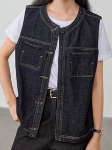 Dazy-Less Loose Casual Business Denim Cardigan For Women