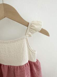 SHEIN 女婴幼儿 0-3 岁春夏新款百搭休闲渐变色雪纺宽松无袖及膝连衣裙，适合居家和户外穿着