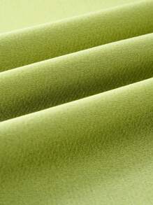 SOLERSUN Maweii Women's Elegant Solid Color Simple Daily Satin Dress With Pleated Design St. Patrick's Day, Tea Party Outfit - Green - View 8