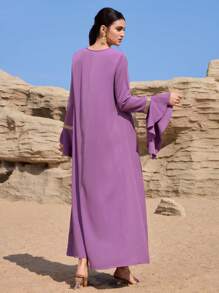 Al Najma 女士土耳其束腰外衣和阿拉伯传统长袍 - 紫色 - 查看 7