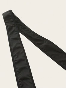 全新男士纯色斜肩开裆连体裤，性感丁字裤内衣 - 黑色 - 查看 3