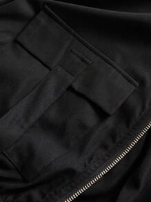 Maweii Set casual da 2 pezzi, composto da top con chiusura lampo e manica lunga di colore unito e pantaloni lunghi, per taglie comode