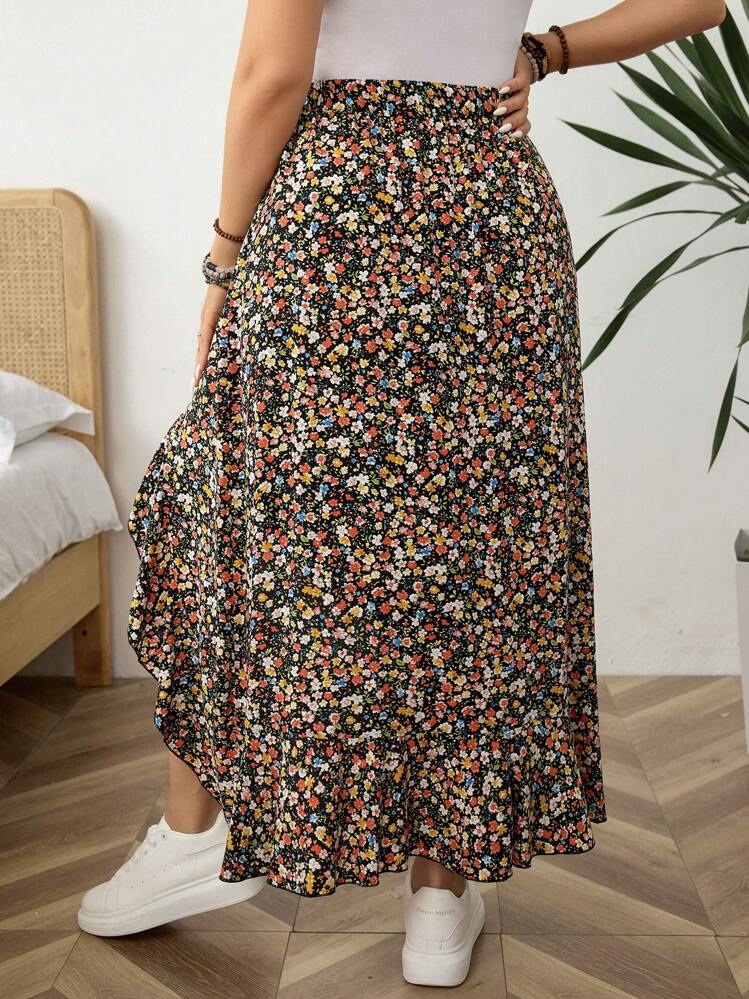 Annebouti Gonna Lunga Maxi Boho A Vita Alta Con Pieghe – Floreale, Taglie Forti (S-XXL) - 2