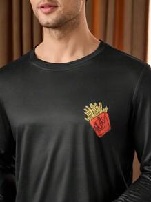 Casual Comfortable Men Loungewear Set - Black - View 6