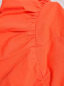 SHEIN 女婴可爱假期橙色荷叶边连衣裙，夏季 - 橘色 - 查看 12