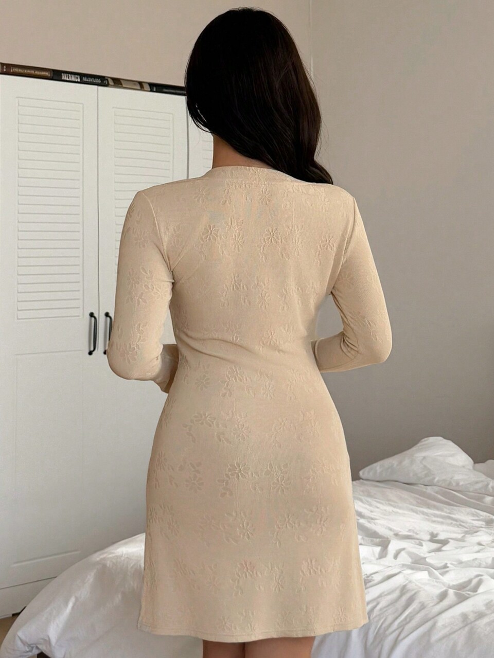 Soft & Comfortable Long Sleeve Women Nightgown Lounge Dress Pajama