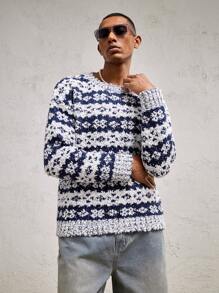 AKNOTIC Business Casual Cárdigan tejido holgado y grande para hombre, adecuado para otoño/invierno