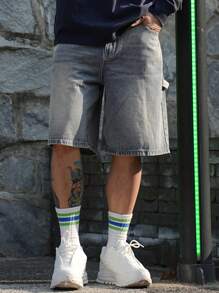 DAZY Men's Solid Blue Summer Denim Shorts - Blue - View 6