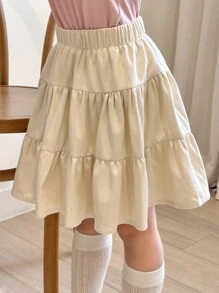 DAZY 女童短款梭织裙，夏季 - 米色 - 查看 2