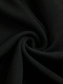 SHEIN Clasi Plus Size Elegant Contrast Color Splicing Slit Skirt, Office/Commute